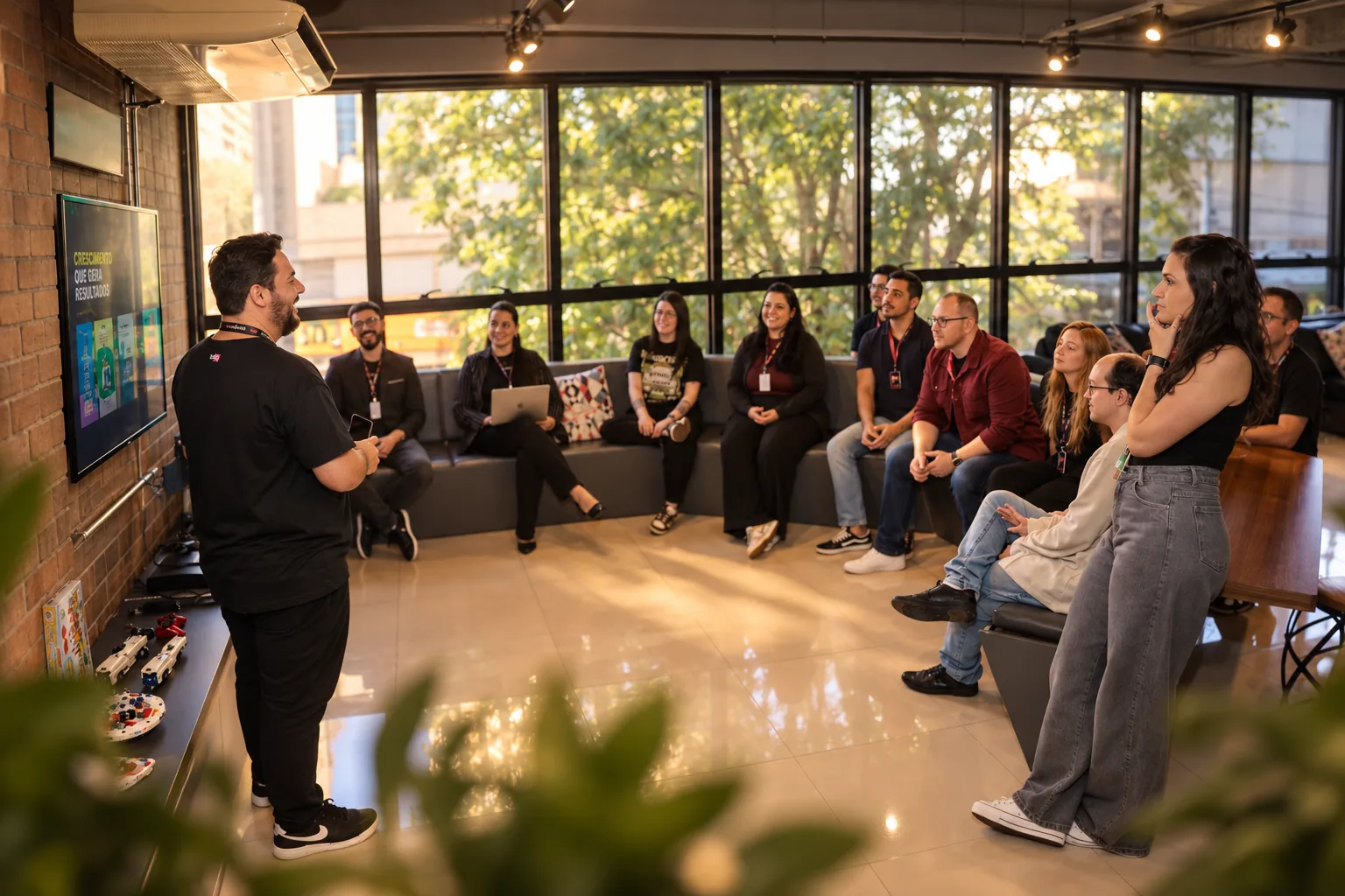 Apresentação interna com toda a equipe Bangboo reunida