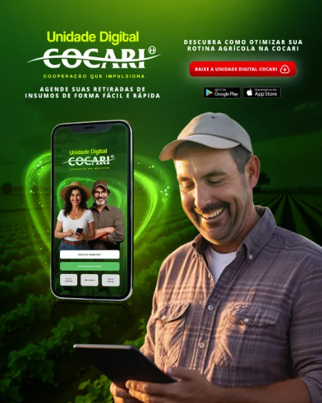 Anúncio Unidade Digital Cocari: agende suas retiradas de insumos de forma fácil e rápida