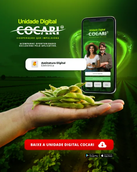 Anúncio Unidade Digital Cocari: acompanhe oportunidades exclusivas pelo aplicativo
