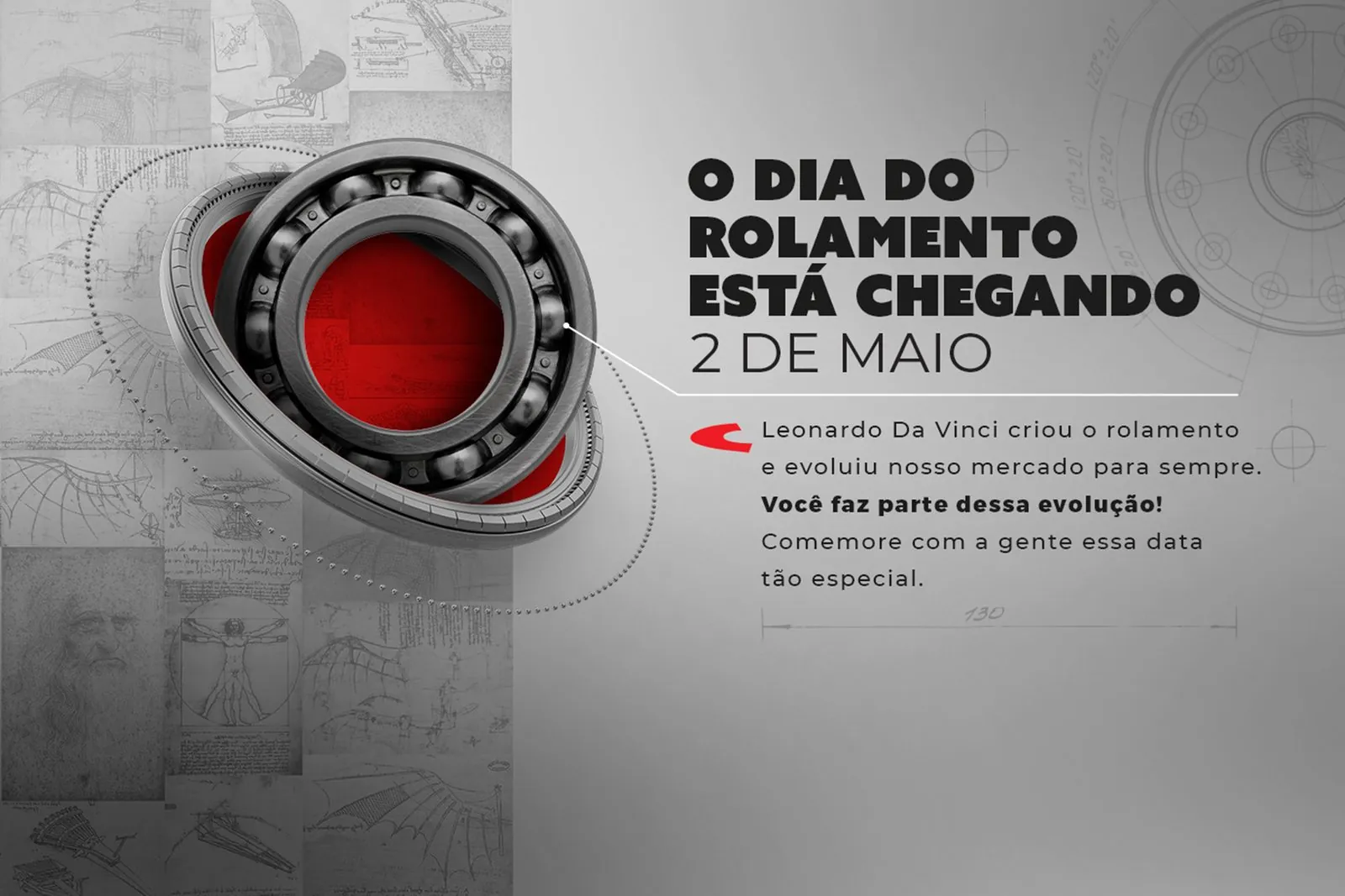Key visual do Dia do Rolamento, campanha da Cobra Rolamentos