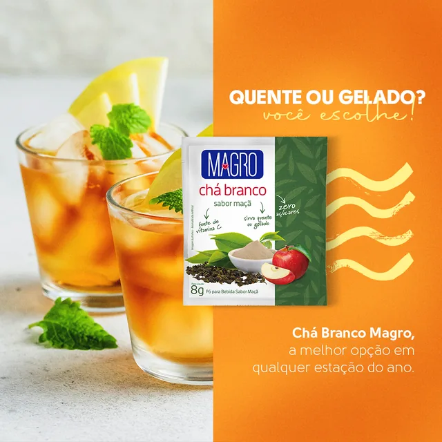 Chá branco Magro — quente ou gelado