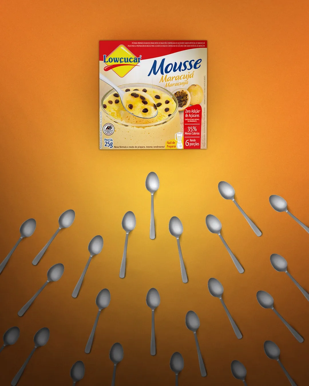 Mousse de maracujá zero açúcar