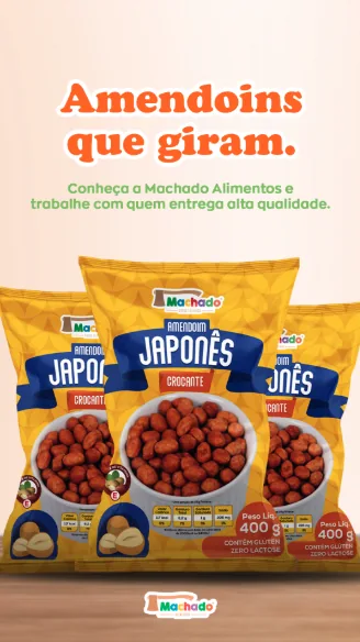 Anúncio de amendoim japonês Machado