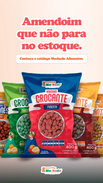 Anúncio de amendoim sabor pimenta Machado