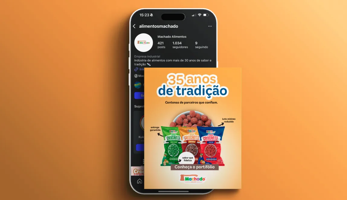 Redes sociais da Machado Alimentos com 35 anos de tradição
