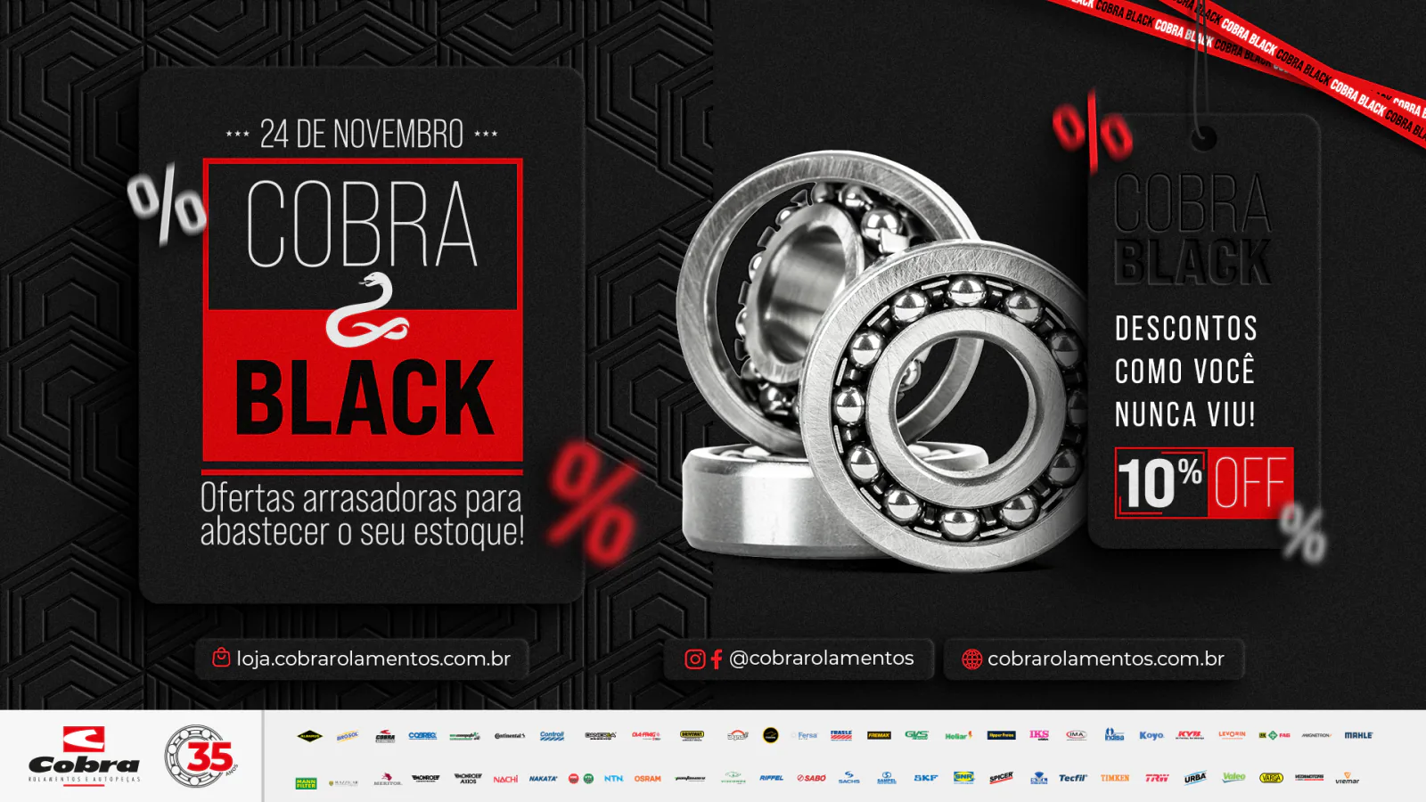 Cobra Rolamentos · Cobra Black · descontos como você nunca viu