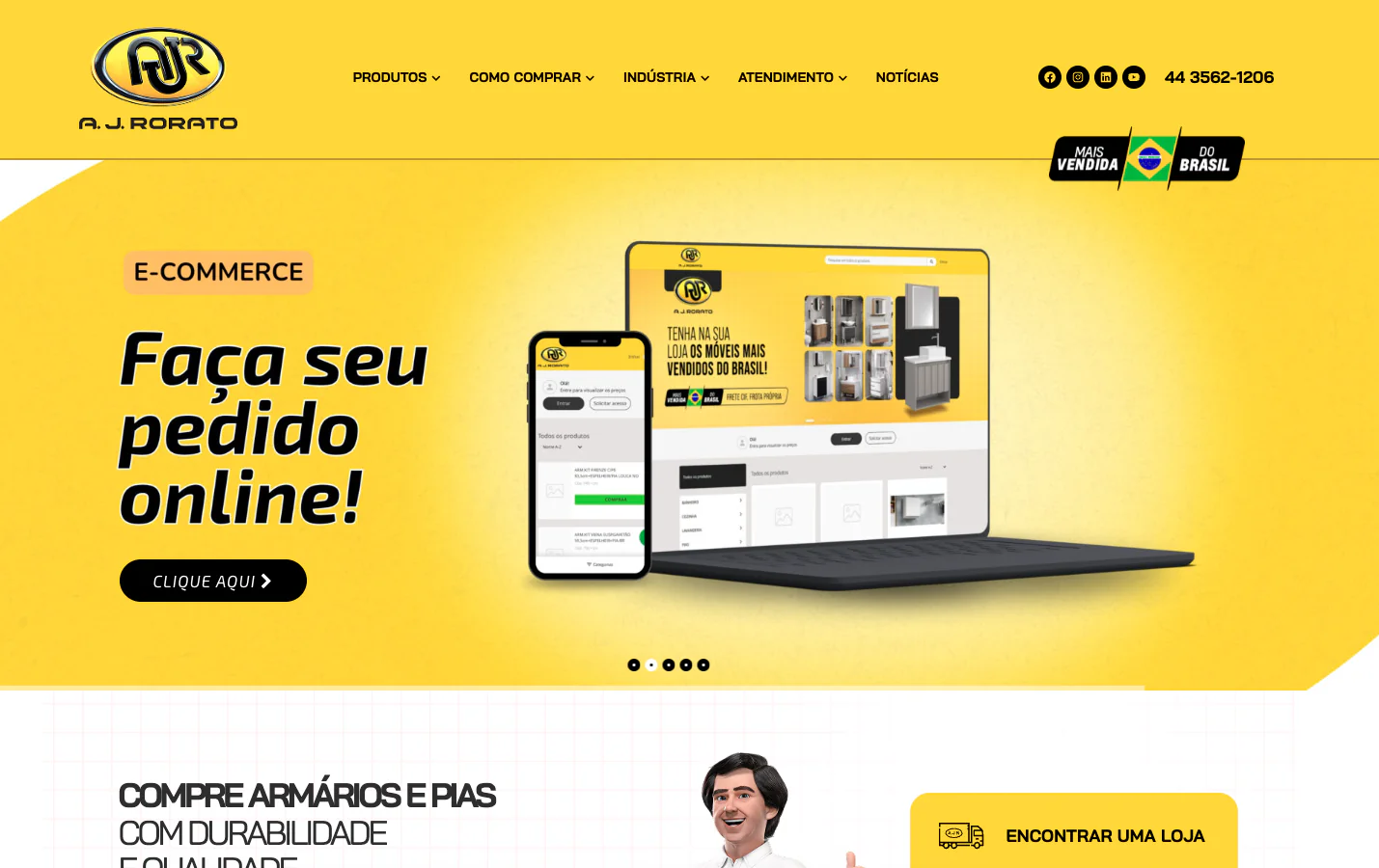 Site desenvolvido pela Bangboo para A. J. Rorato