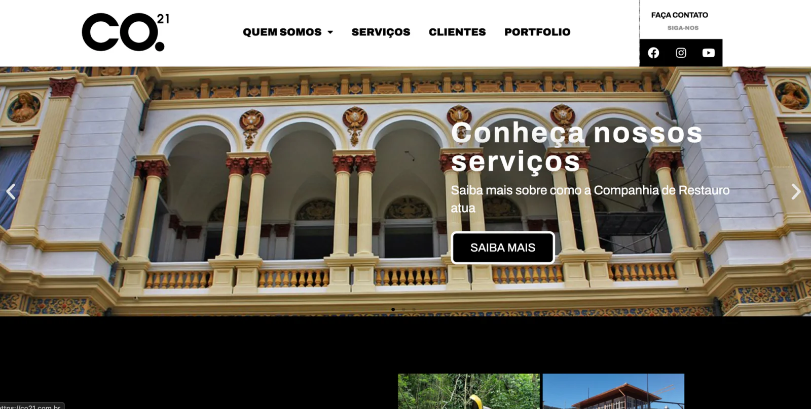Site desenvolvido pela Bangboo para CO21 · Companhia de Restauro