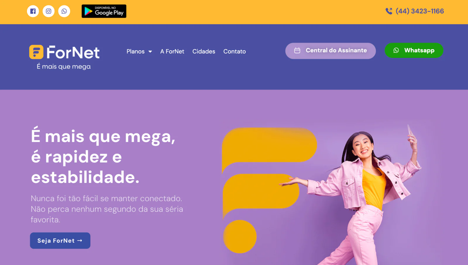 Site desenvolvido pela Bangboo para ForNet