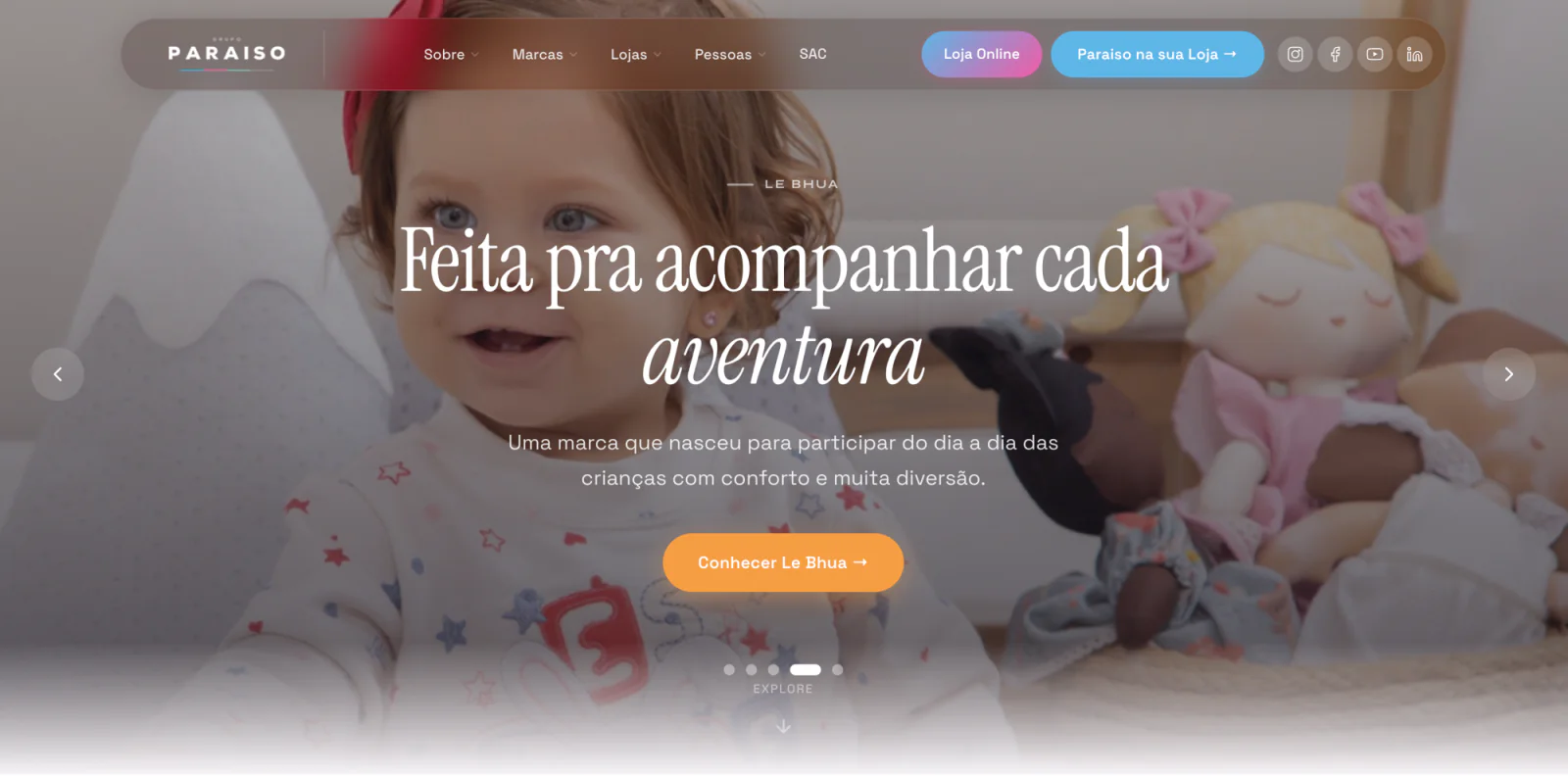 Site desenvolvido pela Bangboo para Grupo Paraíso