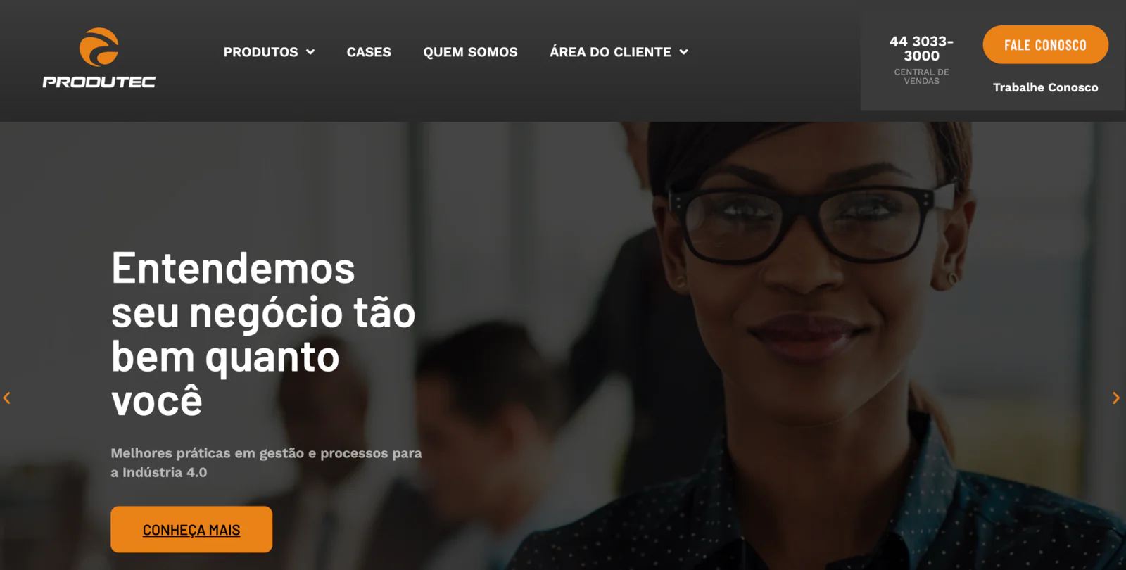 Site desenvolvido pela Bangboo para Produtec